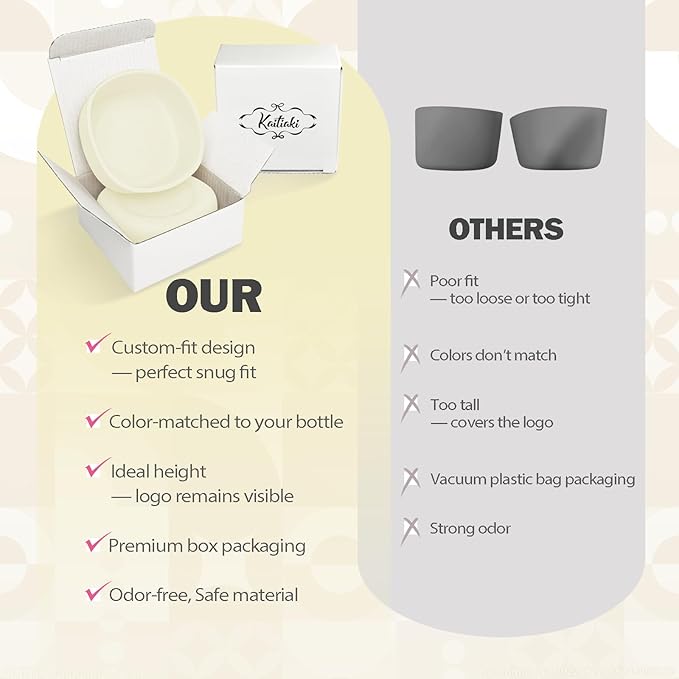 2pcs Silicone Boot for Owala SmoothSip Slider Coffee Tumbler 20oz 12oz, Anti-Slip Sleeve for Travel Coffee Mug, Protective Accessories for Owala BPA Free (Daybreak White) Kaitiaki