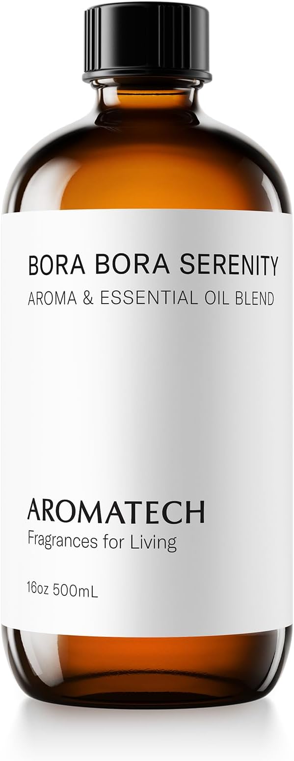 AromaTech Bora Bora Serenity Aroma Essential Oil Blend: Luxury Hotel Inspired Aromatherapy with Tropical Fruit, Frangipani & Coconut for Ultrasonic Diffusers & Nebulizers - 16 fl oz, 500 mL - Bloomnest
