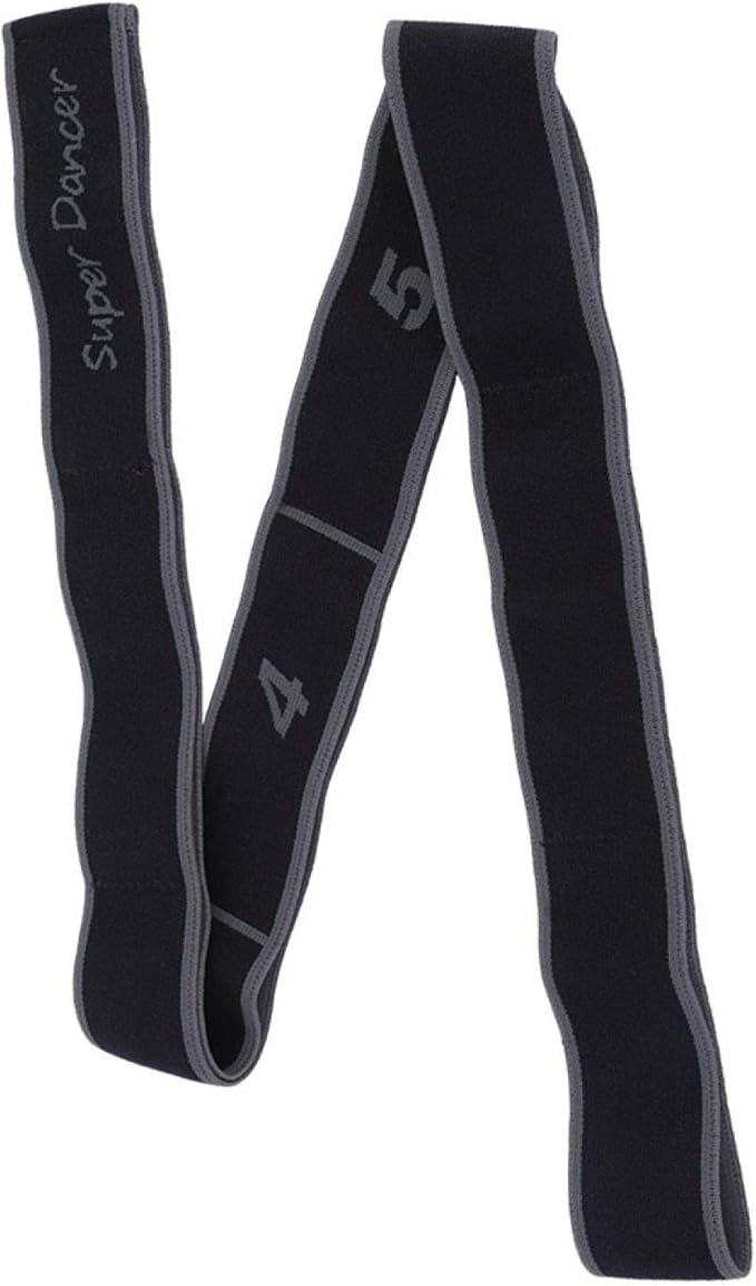 Exercise Strap, Yoga Stretch Assist Strap with 8 Numbered Loops, Band for Yoga Pilates Dance and Gymnastics Workout, Kids Dancing Assistance(Grey) - Bloomnest