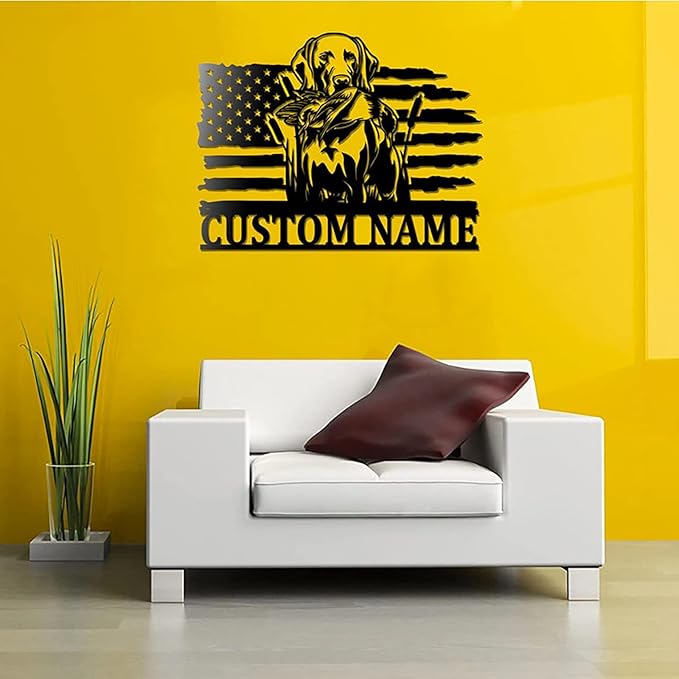 Lovely POD Personalized Metal Sign - Custom Dog Name Art With Led Light, Wall Decor For Living Room, Duck Hunting Home Decor - Bloomnest