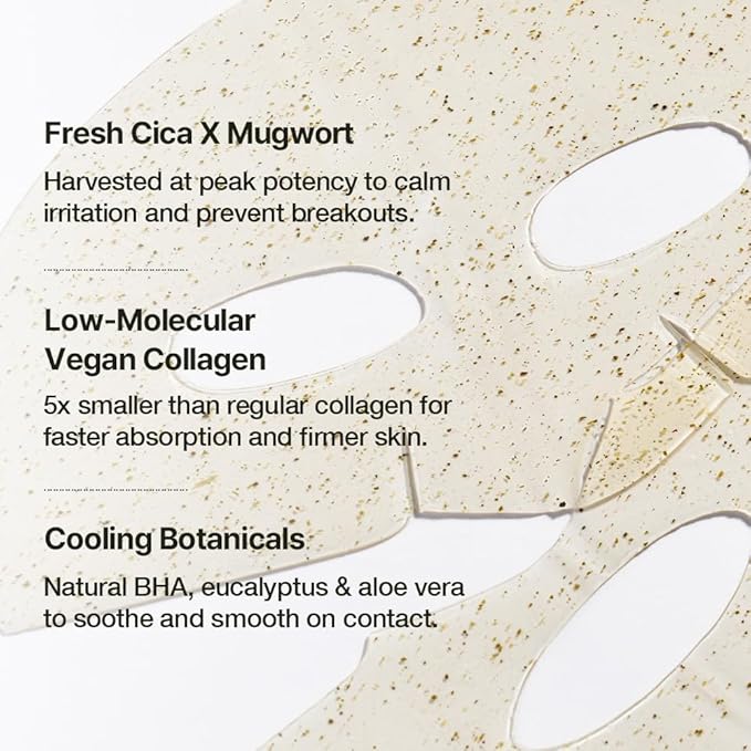 NDP Collagen Cica Cooling Hydro Mask – World’s First Freeze-Ready Hydrogel Face Mask with 55,000Da Vegan Collagen, Real Mugwort & Centella – Korean Mask for Sensitive Skin (36g x 1ea) - Bloomnest