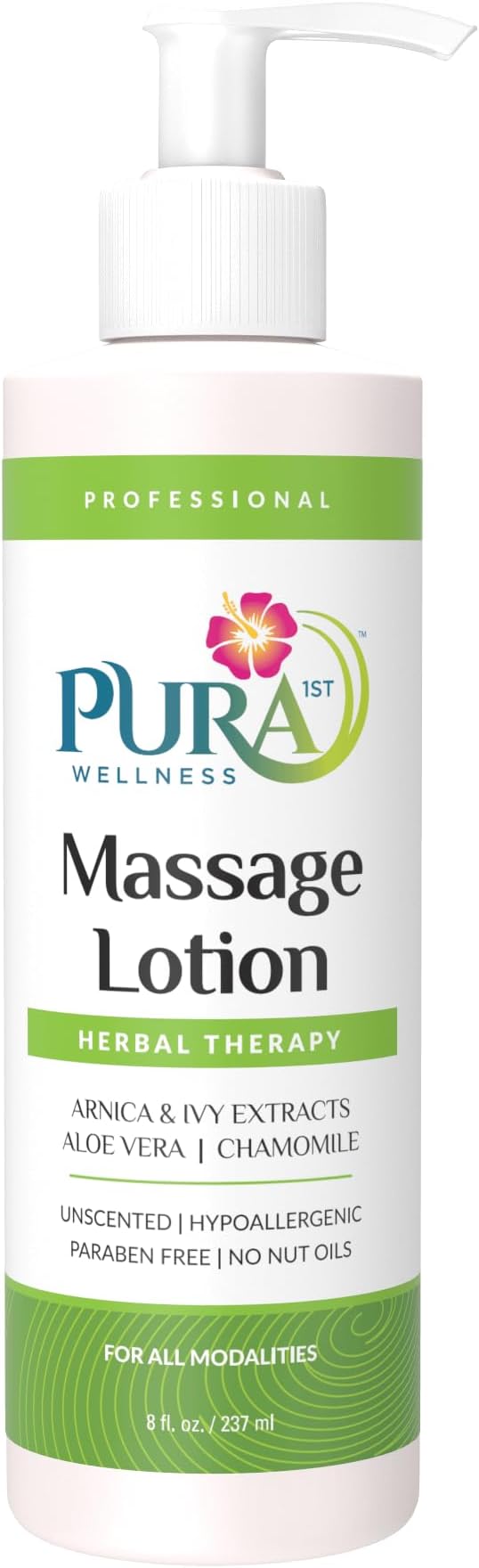 Wellness Professional Herbal Massage Lotion, 8oz, Hypoallergenic Formula for Muscle Relief, Professional Deep Tissue Therapy, Unscented Massage Lotion for Physical Therapy and Recovery - Bloomnest