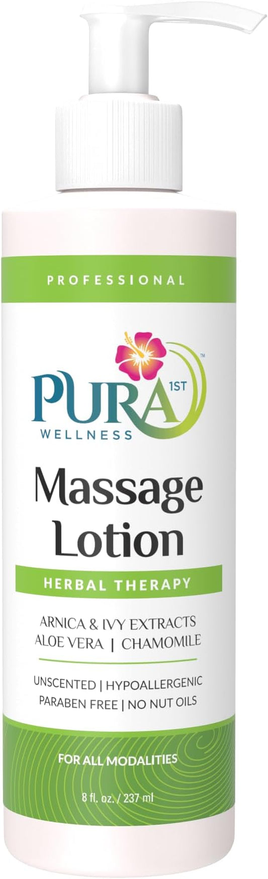 Wellness Professional Herbal Massage Lotion, 8oz, Hypoallergenic Formula for Muscle Relief, Professional Deep Tissue Therapy, Unscented Massage Lotion for Physical Therapy and Recovery - Bloomnest