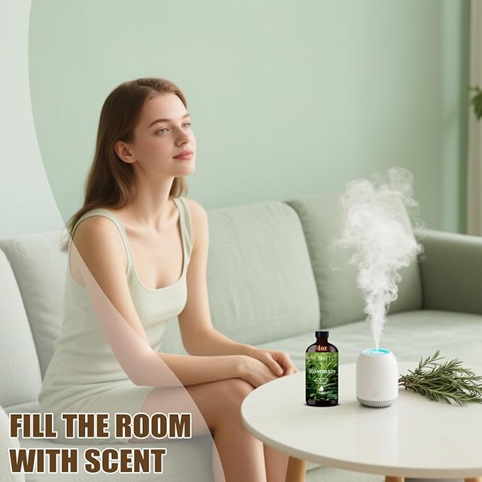 Rosemary Essential Oil, Rosemary Oil 4 Fl Oz 120ML for Diffuser Humidifier Yoga Cleaning DIY Candle Soap Making Essential Oils - Bloomnest