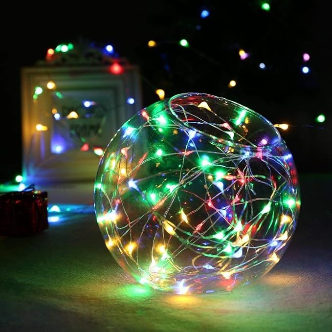 MUMUXI 20 Pack 3.3ft Fairy Lights Battery Operated String Lights, Mini LED Battery Powered Colored Waterproof Indoor Silver Wire Firefly Mason Jar Decor, Multicolor - Bloomnest