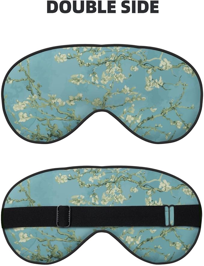 Sleep Eye Mask Abstract Blossom Blue Floral Sleep Mask for Women Men Comfortable Eye Mask with Adjustable Strap Soft Eye Cover Blindfold for Travel Yoga Nap Shift Work - Bloomnest