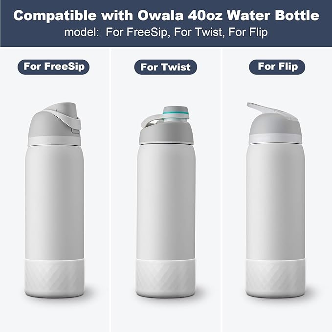 Silicone Boot for Owala Water Bottle 24 oz 32 oz 40 oz, Anti-Slip Protective Sleeve for FreeSip/Twist/Flip Stainless Steel Water Bottles Accessories BEONSKY