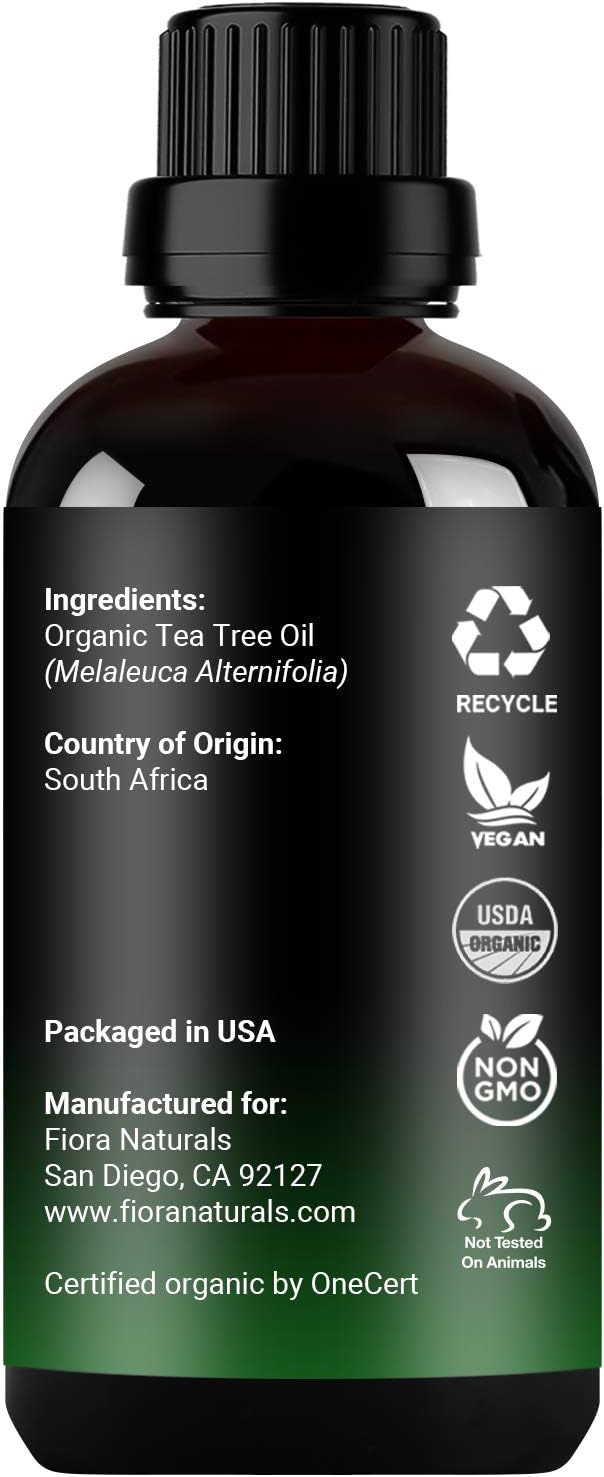 Tea Tree Oil – 100% Pure Organic Tea Tree Essential Oil for Skin, Face, Hair, Scalp, Nails, and Toenail – Therapeutic Grade Tree Tea Oil for Acne & Hair Growth – 1 fl oz - by Fiora Naturals - Bloomnest