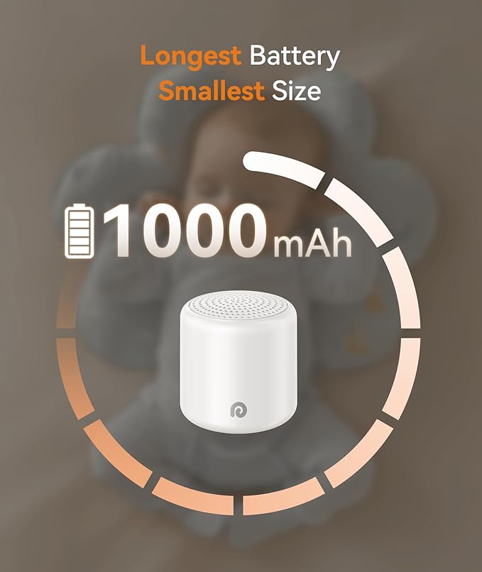 Dreamegg Portable Travel White Noise Machine for Sleep, Features Powerful Battery, Egg-Sized, 16 Nature Sounds, Timer, for Baby Adults Office Privacy Home Gift, Cream