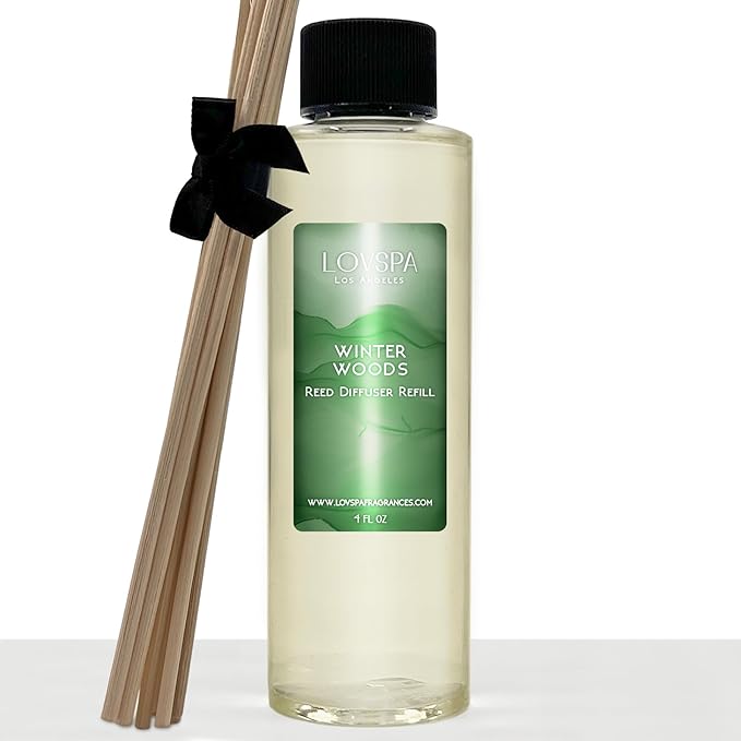 LOVSPA Winter Woods Reed Diffuser Oil Refill with Bamboo Reeds - 4 oz - Bloomnest