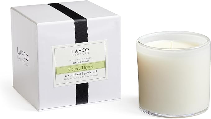 LAFCO New York Signature Candle, Celery Thyme - 15.5 oz - 90-Hour Burn Time - Reusable, Hand Blown Glass Vessel - Made in The USA - Bloomnest