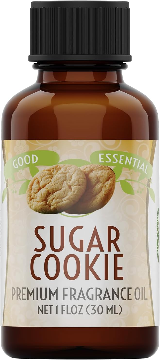Good Essential - Professional Sugar Cookies Fragrance Oil 30ml for Halloween, Diffuser, Candles, Soaps, Lotions, Perfume 1 fl oz - Sugar Cookie Fragrance Oil for Candle Making GoodEssential