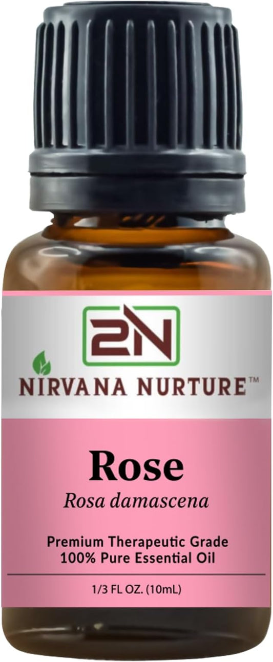 Rose Essential Oil, 100% Pure Undiluted, Aromatherapy Oil for Diffuser, Hair & Skin Care NirvanaNurture