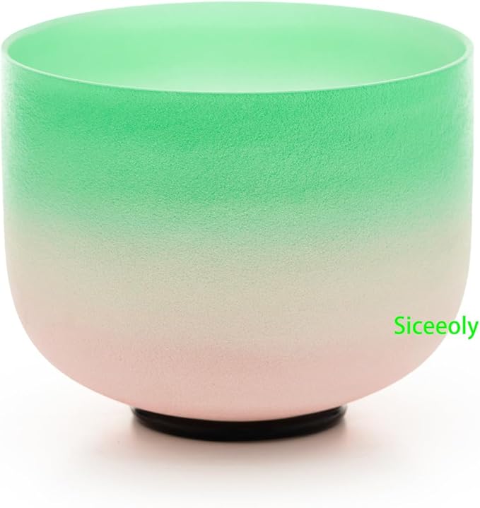 Singing Bowls 7-12 inch 432HZ Light Color Frosted Chakra Handmade Quartz Crystal Sound Healing Meditation Yoga with 2 Travel Carry Cases Bags 2 Mallets Suede 2 Strikers 7 O-rings - Bloomnest