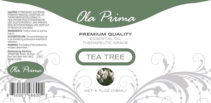 Ola Prima Australian Tea Tree Essential Oil – 4 fl oz Therapeutic Grade with Dropper for Hair, Toenail, Face, Acne, Aromatherapy, and Diffuser - Bloomnest