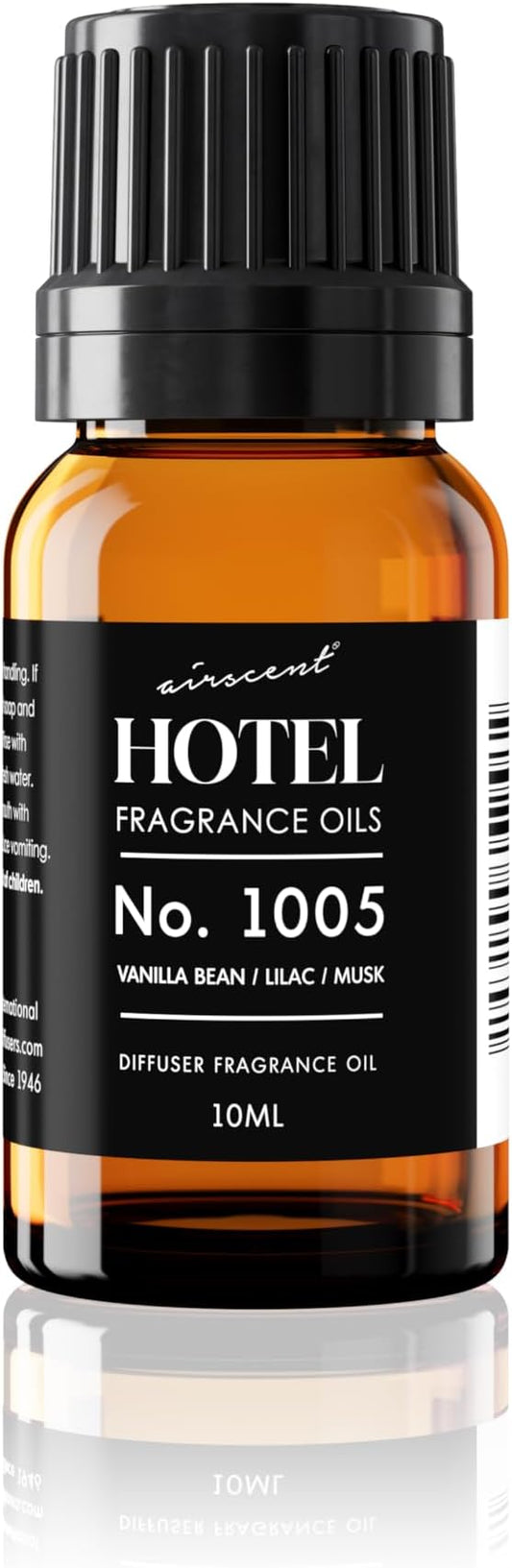 AirScent Hotel Diffuser Oil No. 1005 - Vanilla Bean Lilac Sandalwood - Hotel Scent Dupe - Premium Fragrance Oil for Ultrasonic and Waterless Diffusers and Crafting - 10 mL, .34 fl oz Glass Bottle Airscent