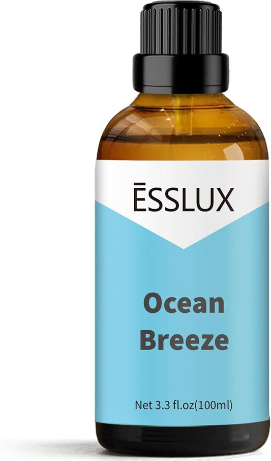 Ocean Breeze Fragrance Oil, ESSLUX Large Single Scented Oils 100 ml (3.3 oz), Fresh Sea Aromatherapy Essential Oils for Home for Diffuser, Massage, Soap, Candle Making Scents - Bloomnest