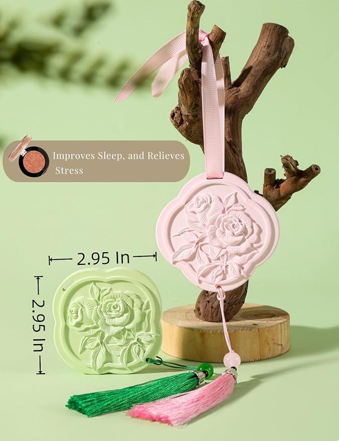 Ceramic Essential Oil Diffusers，Air Freshener，3Pcs Rose Flower Ceramic Aromatherapy Diffusers for Bedroom, Wardrobes， Toilet， Cars Etc.Visual and Olfactory Double Enjoyment（Sandalwood+Rose+Tea） - Bloomnest