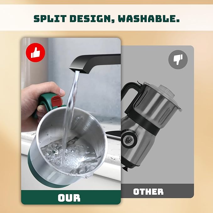 Electric Spice and Nut Grinders - 3 Stainless Steel Blades, 1 Filter, 1 Brush - 500W Grinder for Kitchen, Dry Use (Green) - Bloomnest