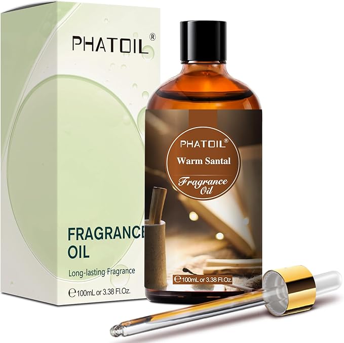 PHATOIL Warm Santal Fragrance Oils for Aromatherapy, 3.38FL.OZ Diffuser Oils for Home, Perfect for Aromatherapy, Humidifiers, Yoga, DIY Candle and Soap Making - 100ml - Bloomnest