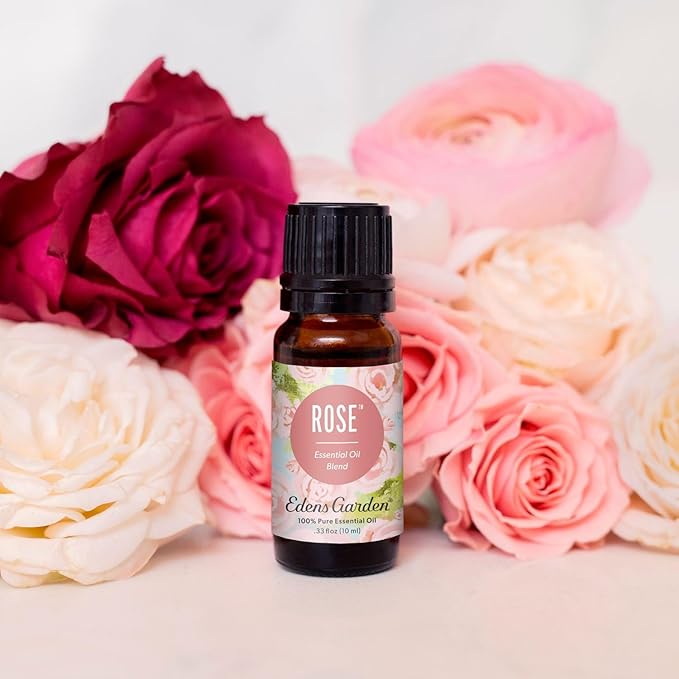 Edens Garden Rose Essential Oil Blend – 100% Pure Therapeutic Grade, Aromatherapy, Relaxation, Skin Therapy, Clean Perfume & Fragrance Alternative, Floral Aroma for Diffusers & DIY 10 ml (.33 fl oz) EdensGarden