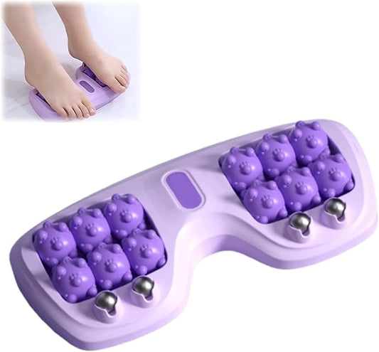 Portable Double Foot Massage Roller,Plantar Fasciitis Relief, Dual Foot Acupressure Therapy for Stress Relief and Improved Circulation, Portable Reflexology Tool for Home and Office Use (Purple) - Bloomnest