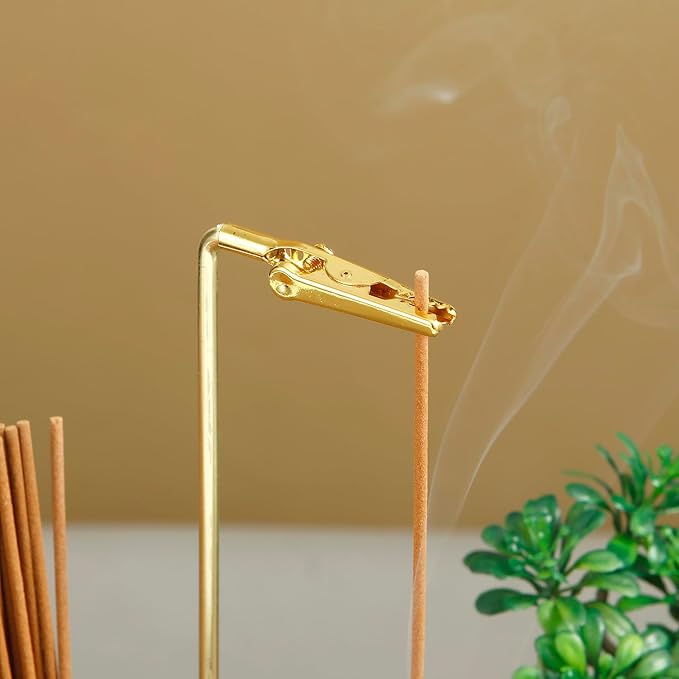 2 in 1 Incense Holder for Sticks, Anti-Ash Flying Incense Burne with Glass Ash Catcher and Incense Sticks Organizer for Meditation Yoga Spa Home Decor (Dark Base) - Bloomnest