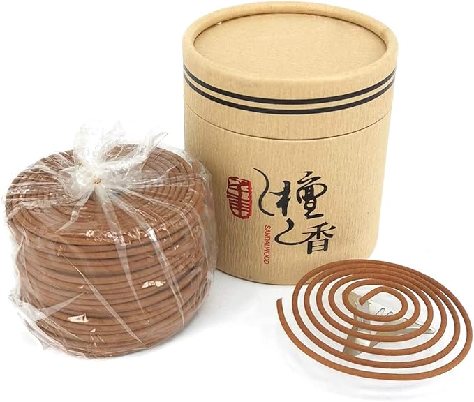 Sandalwood Coils Incense Natural 48 Pieces for Incense Holder Burner Home Decor Indoor Aroma 4 Hours - Bloomnest