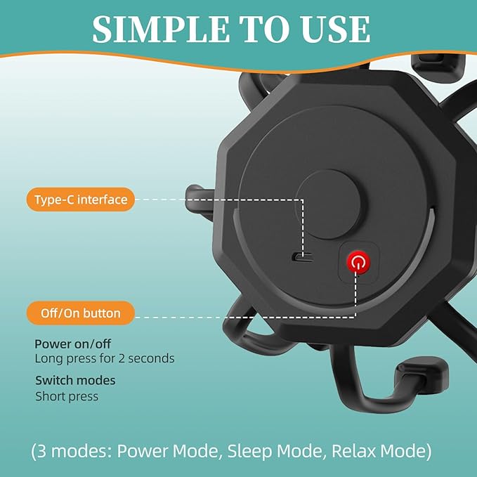 Head Massager Scalp Electric with 3 Modes, Head Massager Scalp Stress Relax Rechargeable Portable, Type-C, Head Scratcher for Stress Relax BERVASTO