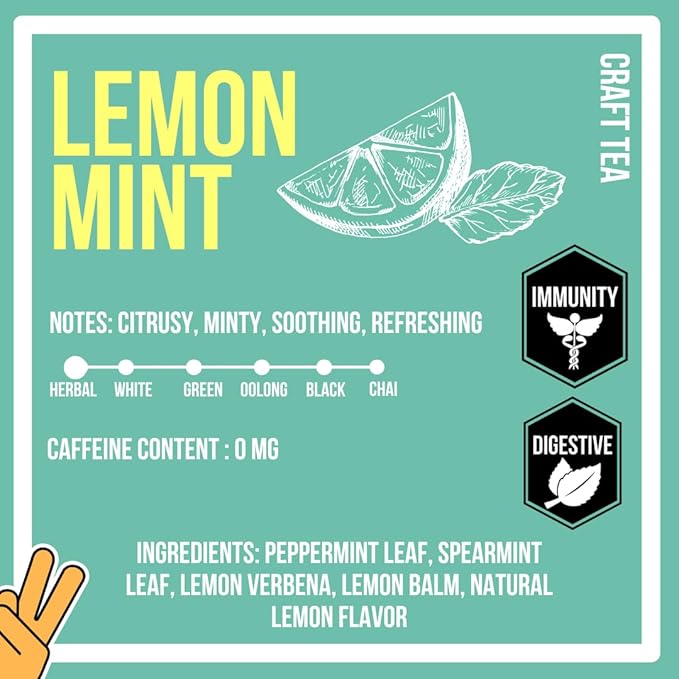 Revival Tea Company Lemont Mint Tea - Herbal Tea Blend of Peppermint, Spearmint and Lemon - Caffeine Free - Loose Leaf 3 Ounces - Bloomnest