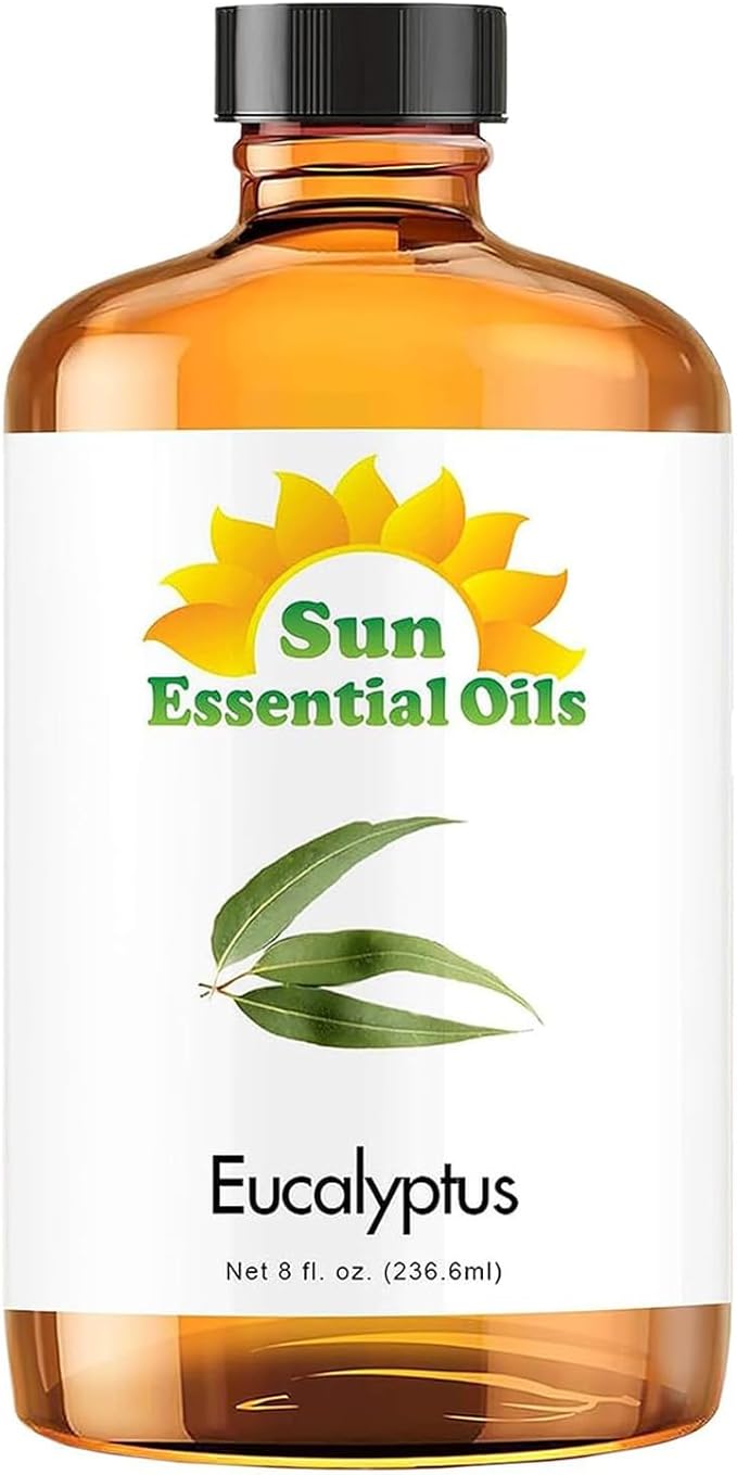 Sun Essentials Oils - 8 oz Eucalyptus Essential Oil with Dropper for Diffuser, Skin, Aromatherapy Massage, Humidifier, Scent for Candle, Lotion & Soap Making at Home, Fragrance for Room - Bloomnest