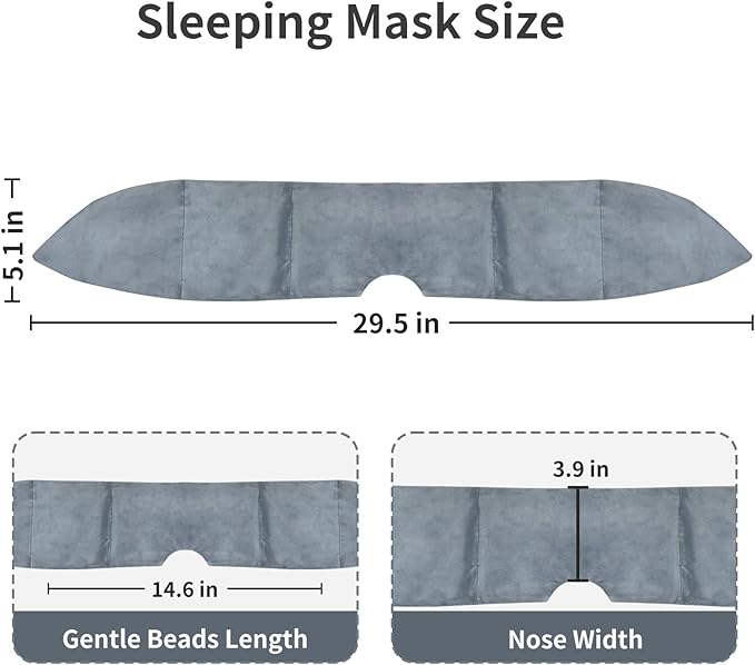 Weighted Eye Mask for Sleeping Washable Blackout Gravity Sleep Masks Soft Gentle Pressure Blindfold Night Eye Covers for Side Sleeper Meditation Women Men Travel Essentials - Bloomnest
