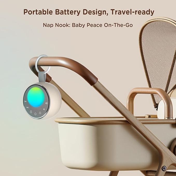 Peakeep White Noise Portable Sound Machine Sleeping Light for Adults Baby, Loud Clear Speaker, 25 Hours Continuous Audio 27 Noise Fan Nature No-looping Sounds, 30 Volume, Battery Operated - Bloomnest