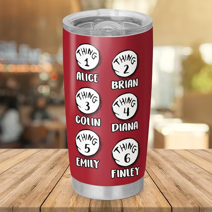 Father of All Things Tumbler, 20oz or 30oz Custom Stainless Steel Mug for Dad, Personalized with Kids' Names and Thing Numbers, Funny Gift for Father’s Day, Birthday or Everyday Laughter - Bloomnest