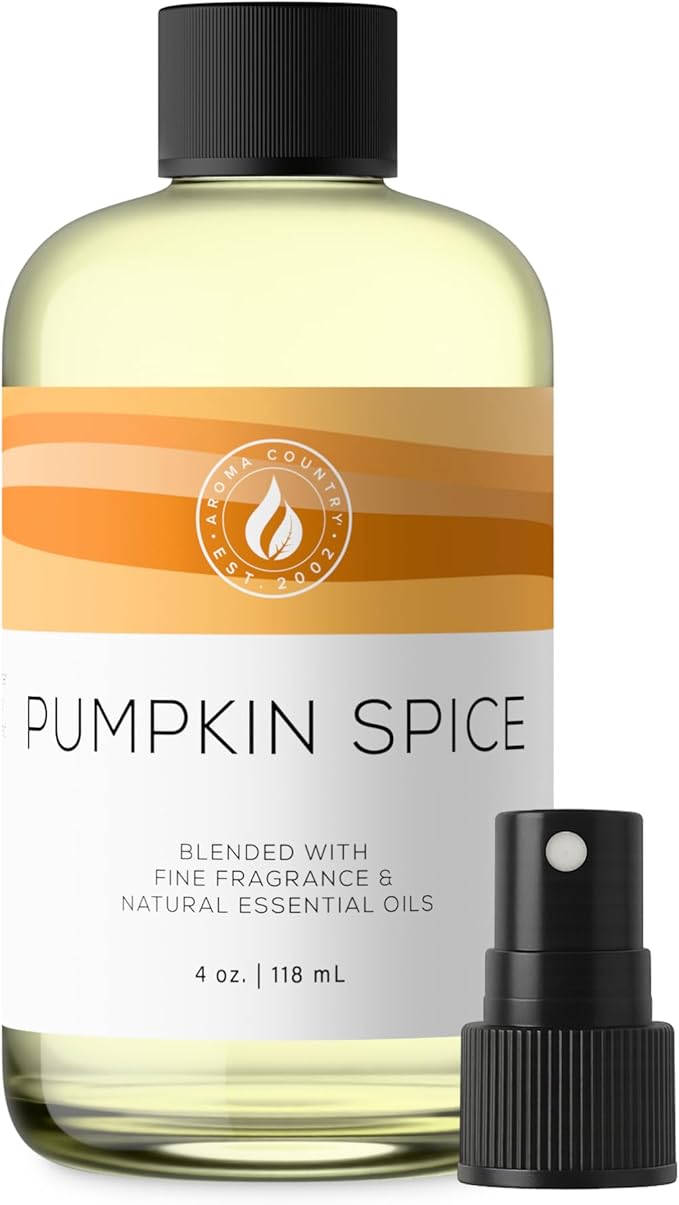 Aroma Country Pumpkin Spice Diffuser Oil - Luxury Essential Oils for Diffuser Refill & Air Freshener Room Spray, Long-Lasting, Natural Home Fragrance for Diffusers & Machines (4 Fl Oz) AromaCountry