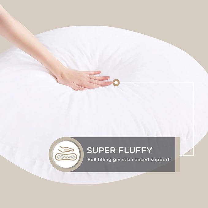 Codi Round Floor Pillow Insert 2 Sets, Large Thick Meditation Cushion, Circular Seating Cushions and Pouf Inserts, 32 Inch, Memory Foam Added, Advanced - Bloomnest