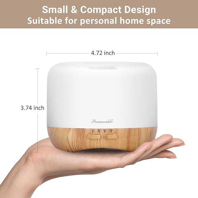 Aromatherapy Essential Oil Diffuser for Room: Air Humidifier Aroma Scent Cool Mist Colorful Lights Cute Small Large Waterless Auto Off Ultrasonic Diffusers for Home Bedroom White (300ml) - Bloomnest