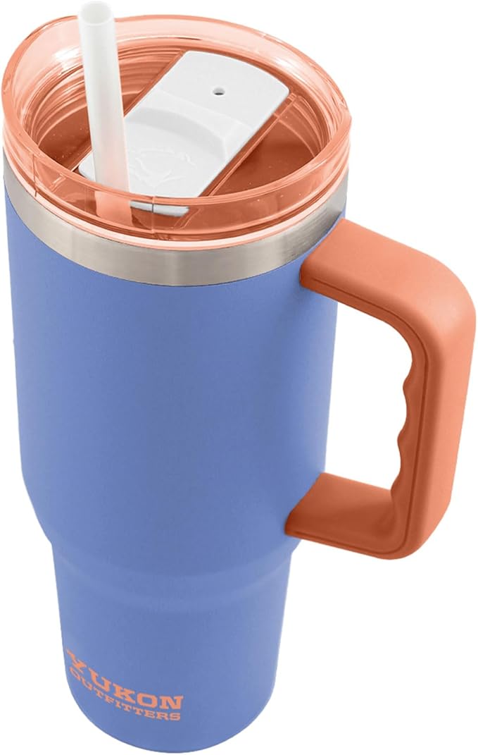 Yukon Outfitters Fit Forty 40oz Double Wall Vacuum Insulated Stainless Steel Tumbler with Reusable Straw & Ergonomic Handle | For Hot or Cold Beverage, Persian Jewel - Bloomnest