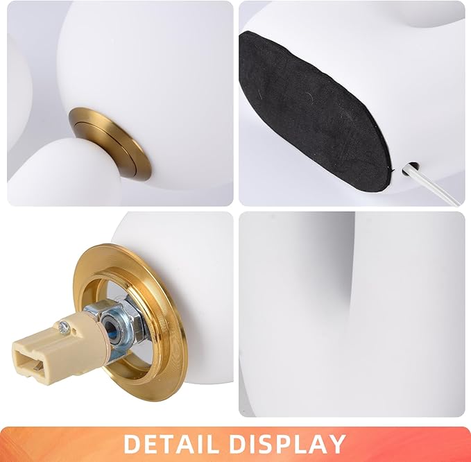 Arturesthome Nightstand Desk Lamp, Creative Nordic Living Room Bedside Bedroom Table Lamp with Light Bulbs, White - Bloomnest