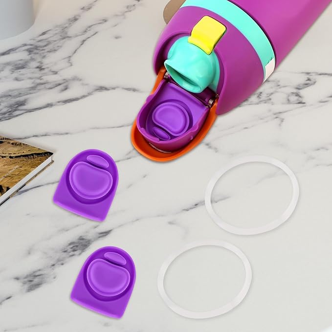 2 Sets Replacement Stopper and O Ring Gasket Compatible with Owala FreeSip 24oz 32oz,Water Bottle Lid Insert Cap Rubber Seal Parts for Owala 16/19/24/32/40oz Mouthpiece Accessories F4 Frokolla