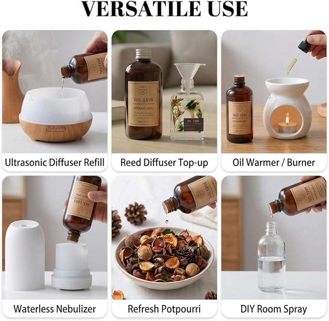 Luxury Hotel Scent Reed Diffuser Oil Refill(8.5 FL oz) | No.1898 Hotel Collection Diffuser Oil Inspired by Ritz Carlton for Home&Office| Long-Lasting for Machine, Room Spray, Air Freshener, HVAC - Bloomnest