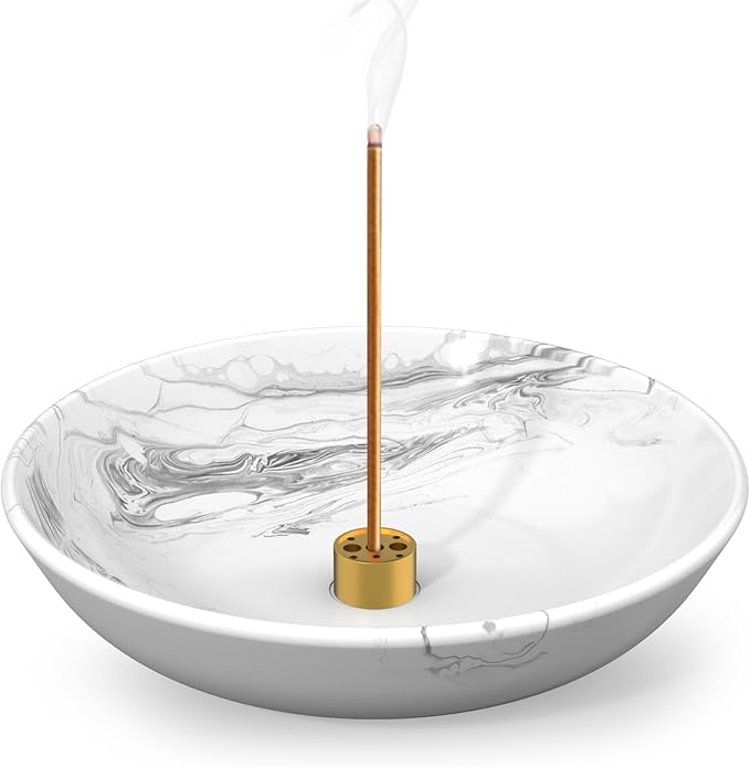 Incense Holder for Sticks Round Insence Bowl Minimalist Plate 6.2 ” Width
