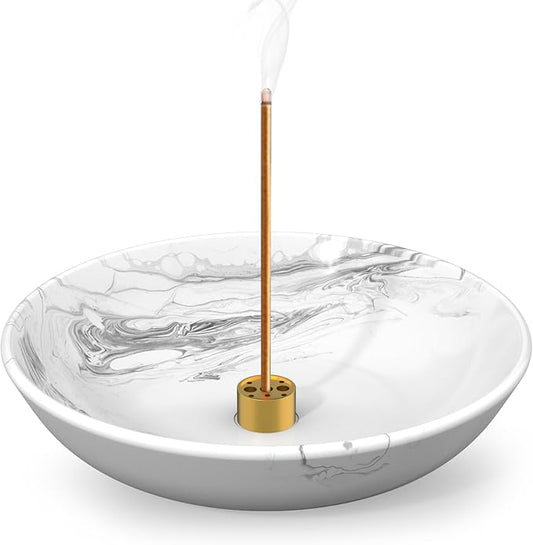 Incense Holder for Sticks Round Insence Bowl Minimalist Plate 6.2 ” Width