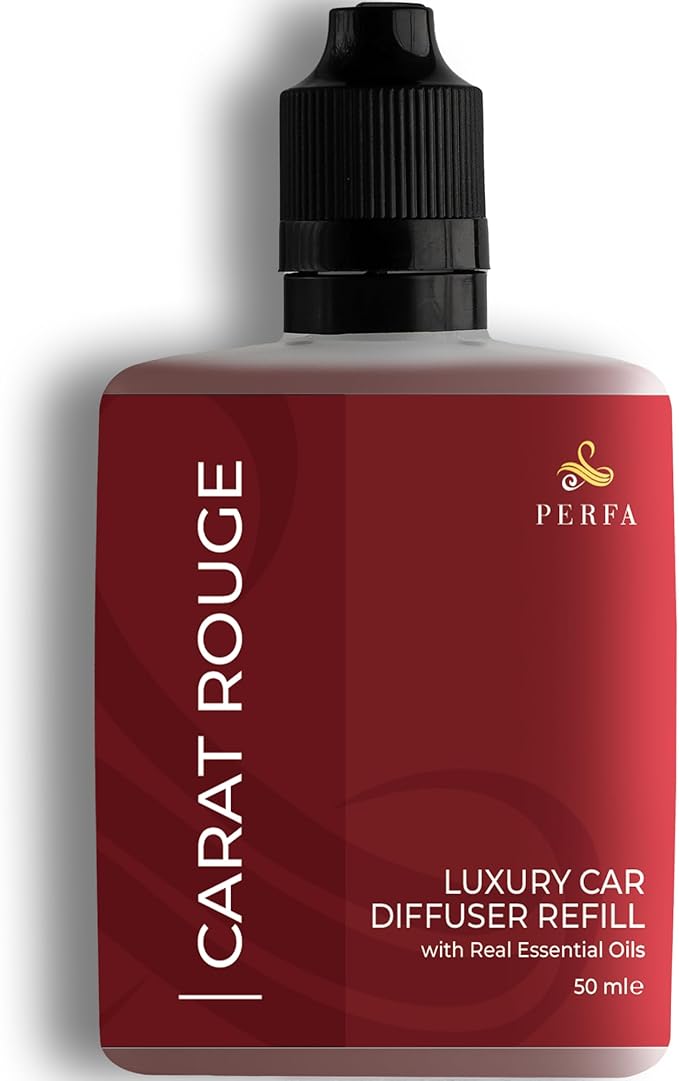 Carat Rouge Car Air Fresheners (Refill) | Affordable Fragrance for Women | 50ml Diffuser Refill with 3-Month Long-Lasting Aroma | Gift-Ready Women’s Perfume Scent by Perfa | Fresh Aroma for Daily - Bloomnest