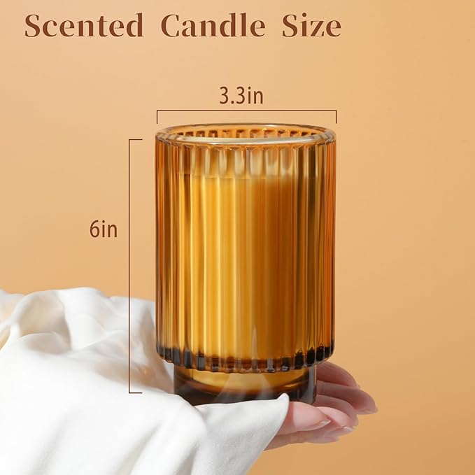 Apple Cinnamon Scented Candle Fall Candles, 70 Hours Long Burning Natural Soy Candle, Autumn Candle Gift, Luxury Candles Gifts for Women & Men, House Warming Gift - Bloomnest
