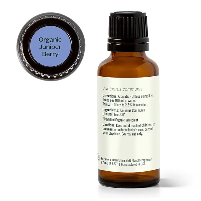 Plant Therapy Organic Juniper Berry Essential Oil 100% Pure, Undiluted, Natural Aromatherapy, Therapeutic Grade 10 mL (1/3 oz) - Bloomnest