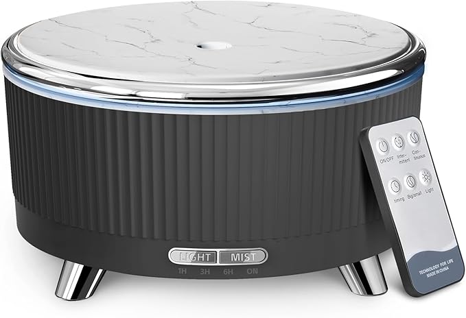 500ML Essential Oil Diffuser: Ultrasonic Aroma Diffuser with Remote Control for Spa Hotel Yoga Room - Humidifier for Bedroom with 7-Color Night Lights & Auto Shut-Off for Nursery/Women Home Relaxation - Bloomnest