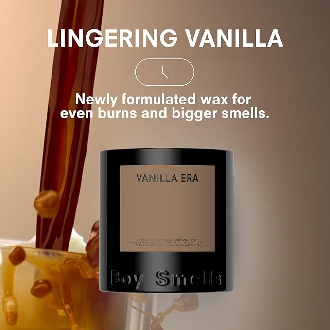 Boy Smells - Vanilla Era Scented Candles for Men and Women - 27 oz - Soy, Coconut Wax Candle Blend - Aromatic Candles for Home with Black Amber, Coffee, Incense - 100-Hour Burn - Cotton Wick - Bloomnest