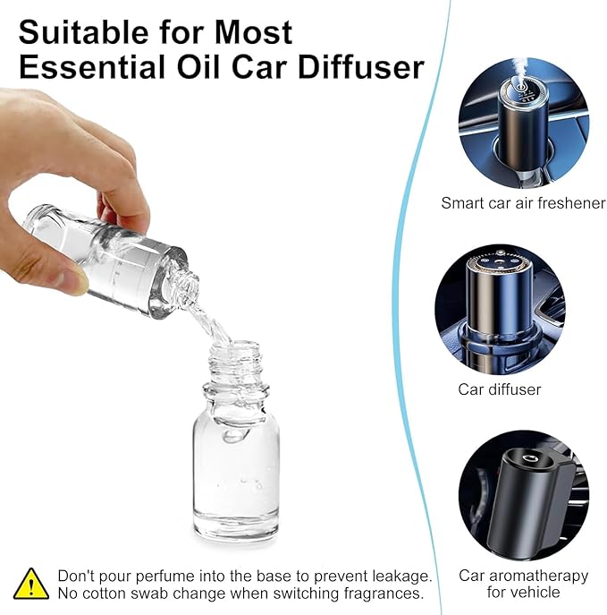 Amor Lyris 2 Packs Essential Oil Refill for Smart Car Air Freshener, 3.5OZ Car Diffuser Refill, Aromatherapy Perfume Refill Can be Used for 4-8 Months, Made with Natural Plant Extracts, New Car Smell - Bloomnest