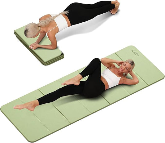 Foldable Yoga Mat Extra Thick 0.32 Inches Eco-Friendly POE Material, Non-Slip Design Fitness Mats, Multi-Purpose Workout Mats For Studio or Home Use (71 x 24 x 0.32 inches） - Bloomnest